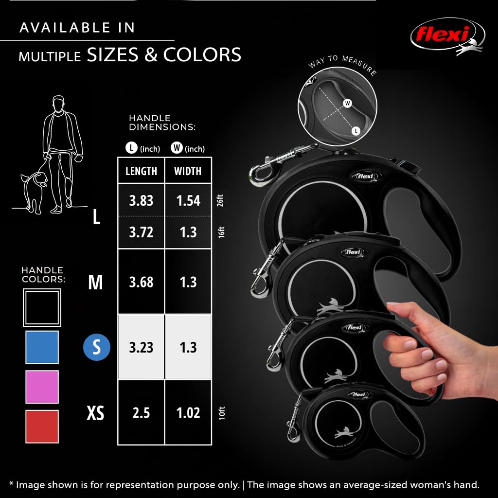 FLEXI® Classic Cord Retractable Dog Leash, Small, 16 ft - Black 🍁 All In One Marketplace Canada