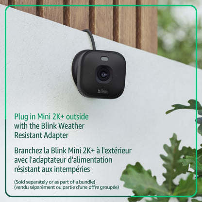 Blink Mini 2K+ (newest model) – Plug-in Home & Pet Security Camera with 2K video resolution, colour night vision, enhanced audio, motion detection – 1 camera (Black)