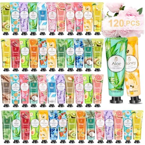 120 Pack Hand Cream Gift Set, Travel Size Lotion, Mini Hand Cream, Hand Creams for Dry Cracked Hands, Bulk Christmas Gift for Coworkers Adults Women 🍁 All In One Marketplace Canada