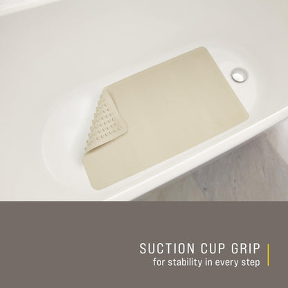 Rubbermaid Commercial Products Bath Tub and Shower Mat | Large - 28 x 16 in. | White | Machine Washable | Safti-Grip Non-Slip Bathroom Mat with Suction Cups for Home/Hotel/Shower/Bathtub Rubbermaid Commercial