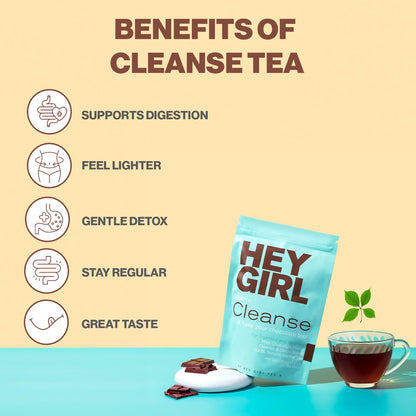 Hey Girl Detox Cleanse Tea - Mint Chocolate Flavor Herbal Tea | Cleansing Tea with Senna Leaf and Peppermint Tea - 20 Tea Bags 🍁 All In One Marketplace Canada