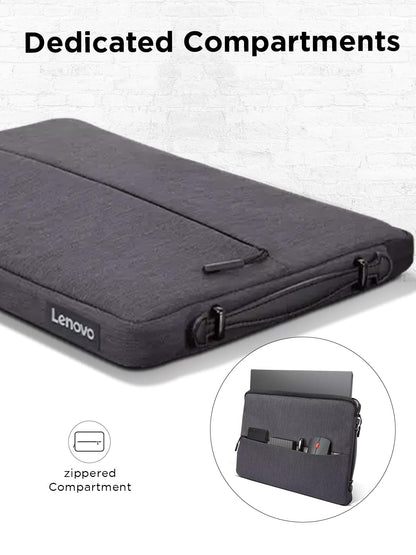 Lenovo Urban Sleeve for 15.6-inch Laptop/Notebook/Tablet - Water Resistant - Padded Compartments - Zippered Accessory Storage - Reinforced Rubber Corners - Extendable Handle - Charcoal Grey