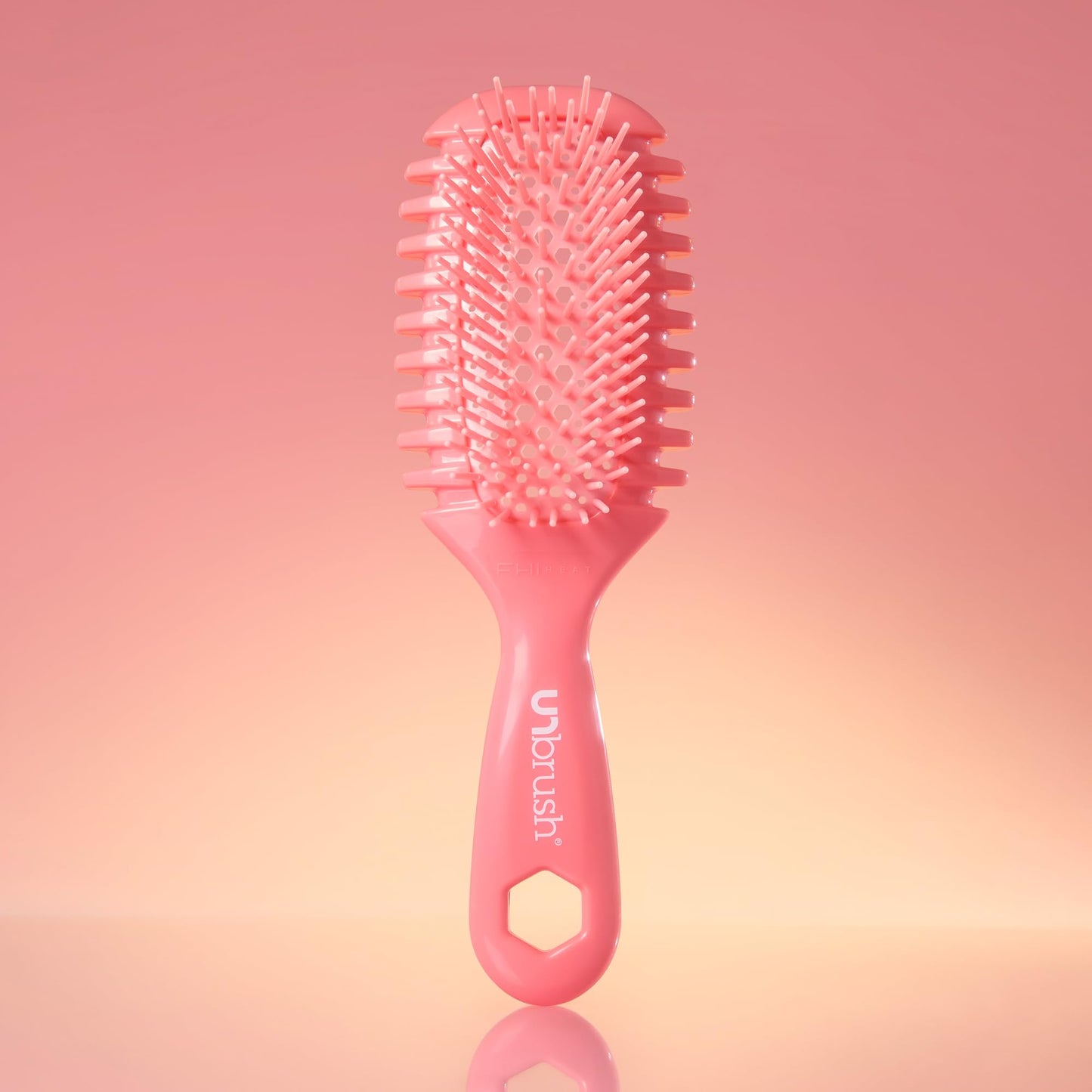 FHI Heat UNbrush Curl Defining Brush — Wavy, Coily, and Curly Hair Brush with DuoFlex Bristles & StyleCurl Handle — for Gentle Detangling & Faster Styling on Wet Hair - Coral Rose FHI Heat