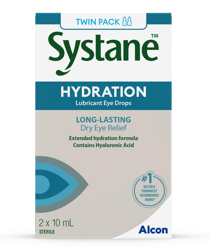 Systane Hydration Eye Drops for Eyes Long-Lasting dryness Relief, Hydrating Eye Drops Eye Relief from Extended Screen Time - 10mL x 2 🍁 All In One Marketplace Canada