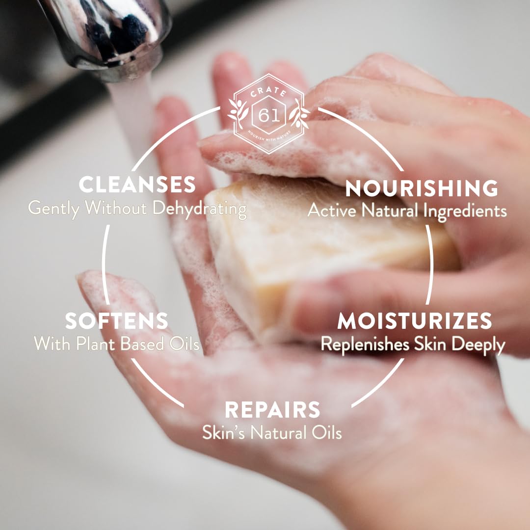 Crate 61, Vegan Natural Bar Soap, Handmade Soap With Premium Essential Oils, Cold Pressed Face And Body Bar Soap For Men And Women 6 Pack (Most Popular) - Available at All In One Marketplace Canada