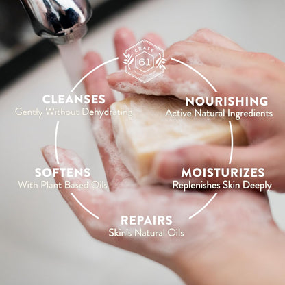 Crate 61, Vegan Natural Bar Soap, Handmade Soap With Premium Essential Oils, Cold Pressed Face And Body Bar Soap For Men And Women 6 Pack (Most Popular) - Available at All In One Marketplace Canada