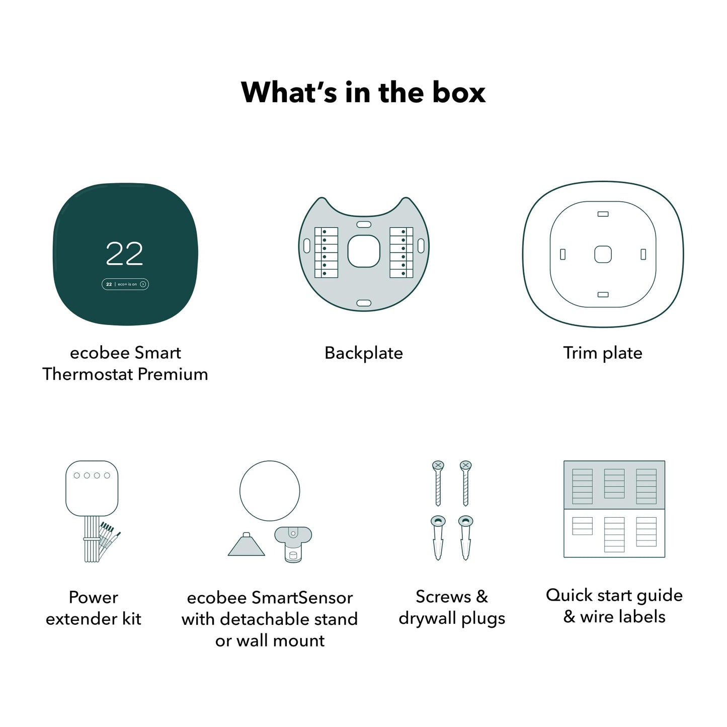 ecobee New Smart Thermostat Premium with Smart Sensor and Air Quality Monitor - Programmable Wifi Thermostat - Works with Siri, Alexa, Google Assistant