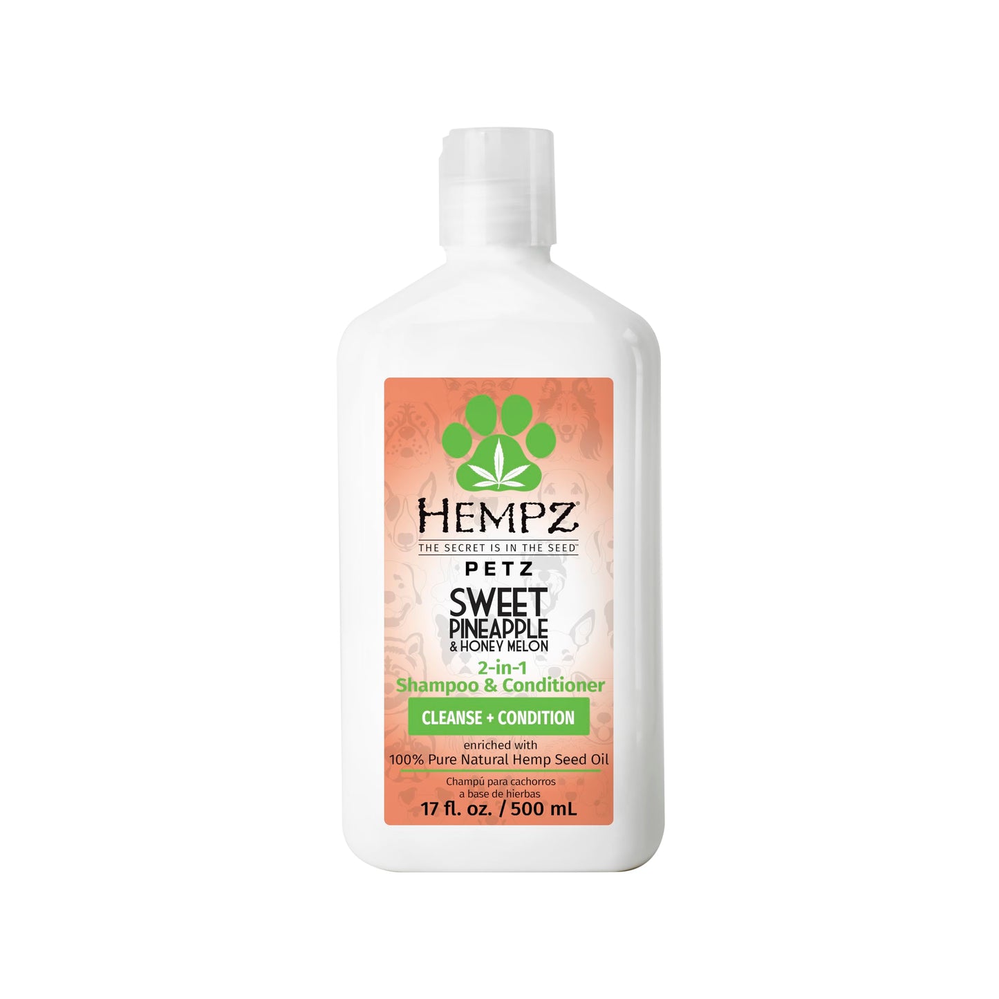 Hempz Petz, Dog Shampoo & Conditioner, Sweet Pineapple Honey Melon 2-in-1 Shampoo and Conditioner, Cleans, Conditions & Moisturizes, 17 fl. Oz HEMPZ
