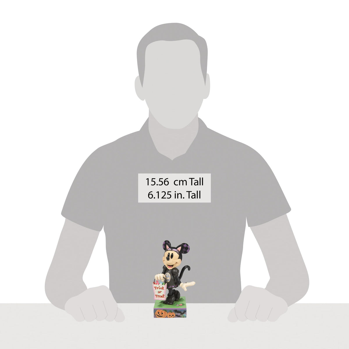 Figurine Disney Traditions par Jim Shore d'Enesco, Minnie Mouse en costume de chat noir pour Halloween, 15,5 cm, multicolore