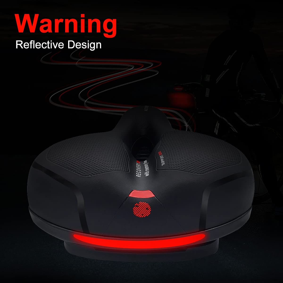 Roryimke Comfortable Bike Seat Replacement Bike Saddle Dual Shock Absorbing Ball Anti-Slip Bicycle Saddle Waterproof Bicycle Seat for Men Women Universal Fit for Exercise Indoor Mountain Road Bikes