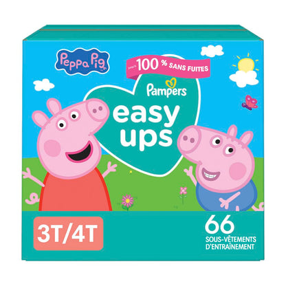 Pampers Easy Ups Girls & Boys Potty Training Pants, Size 5 (3T4T), 66 Count, Peppa Absorbent Training Underwear, Up to 100% Leakproof Day and Night, Hypoallergenic 🍁 All In One Marketplace Canada