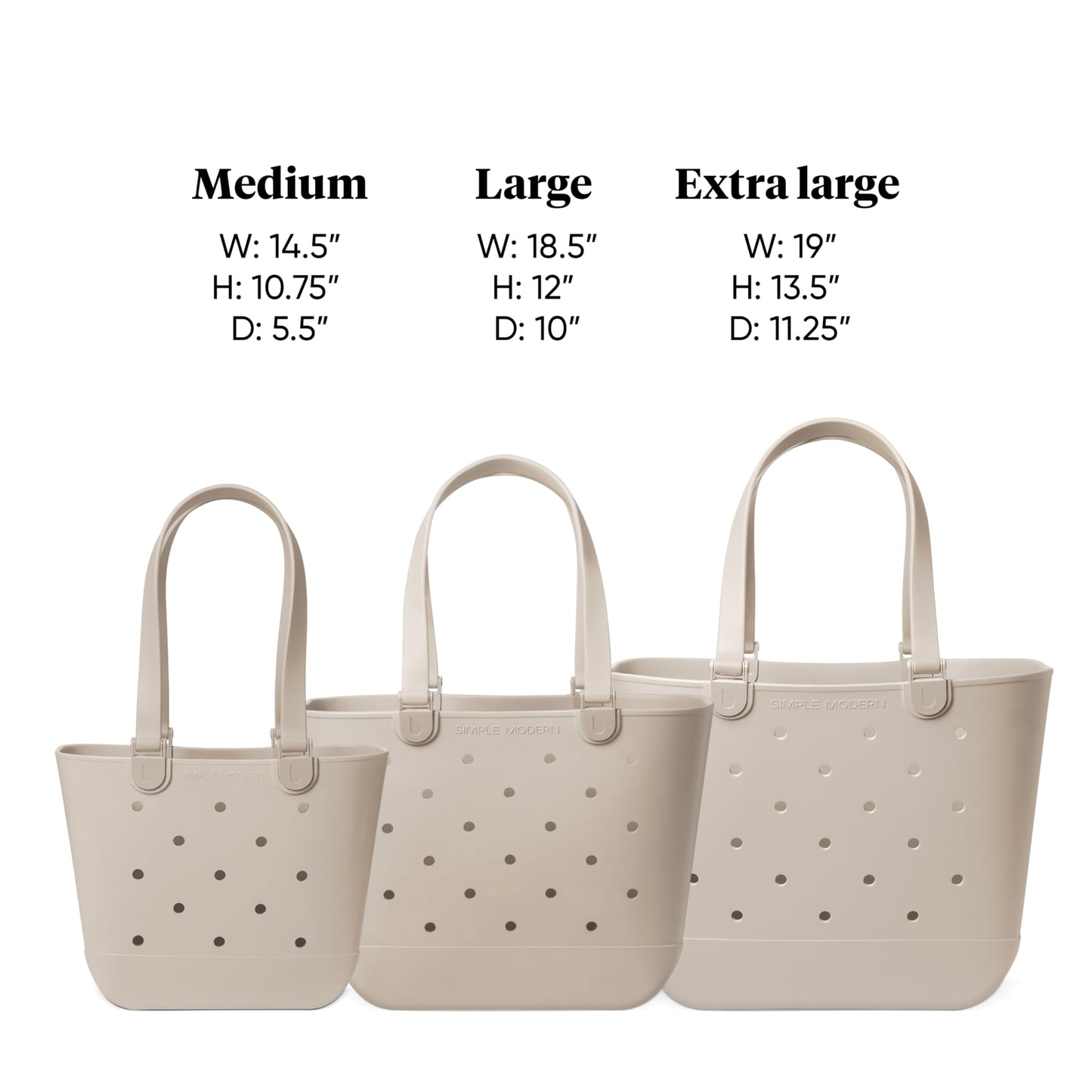 Simple Modern Waterproof Rubber Beach Bag | Extra Large | Beige