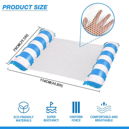 FUNNYTA 2 Pack Water Hammock, 4-in-1 Multi-Portable Water Pool Float Hammock (Saddle, Lounge Chair, Hammock and Drifter) for Adults, Suitable for Travel, Family and Recreation