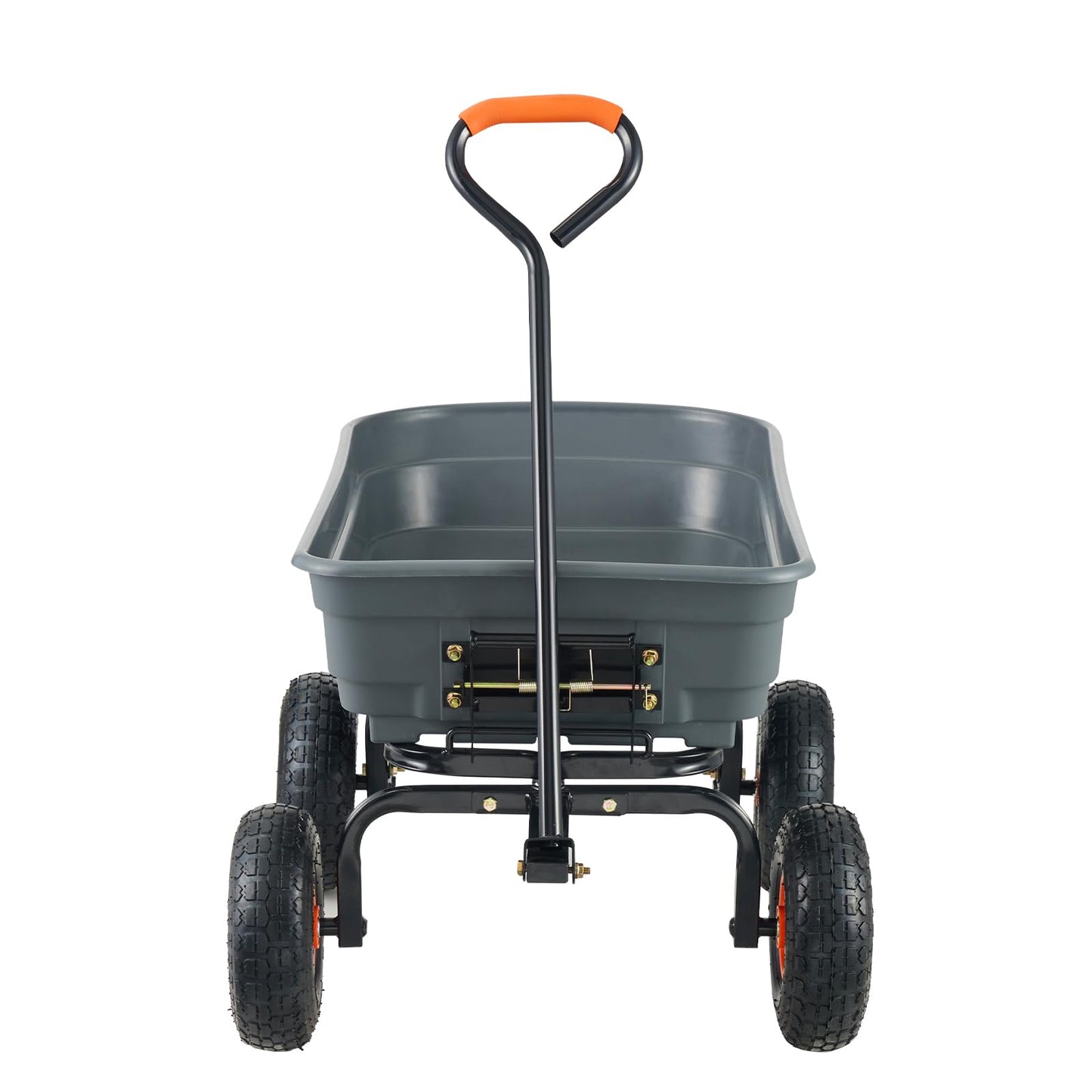 VEVOR Dump Cart, Poly Garden Dump Cart with Easy to Assemble Steel Frame, Dump Wagon with 2-in-1 Convertible Handle, Utility Wheelbarrow 600 lbs Capacity, 10 inch Tires VEVOR
