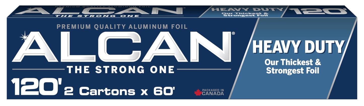 ALCAN Aluminum Foil Heavy Duty, 12 Inches x 60 Feet 2-count (Pack of 2)
