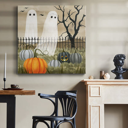 Renditions Gallery Toile d'art moderne pour décoration de bureau, tableau mural avec motif de citrouilles d'Halloween, décoration murale en bois de qualité supérieure pour salon, cuisine - 40,6 x 40,6 cm LT508