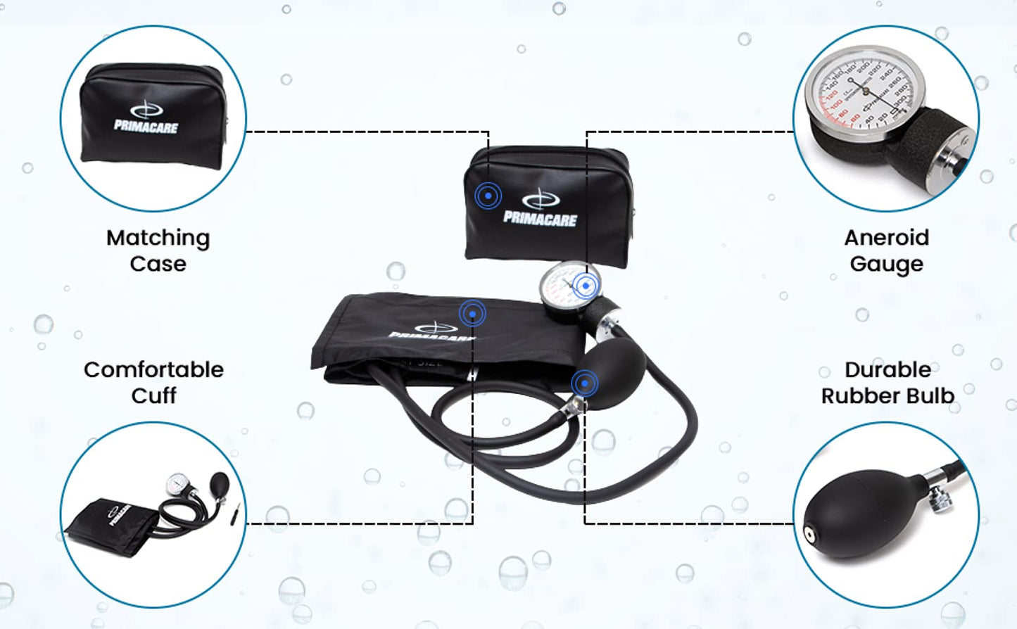 PrimaCare DS-9192 Classic Series Adult Size Professional Blood Pressure Kit with Aneroid Sphygmomanometer, Latex-Free, Inflation System 🍁 All In One Marketplace Canada