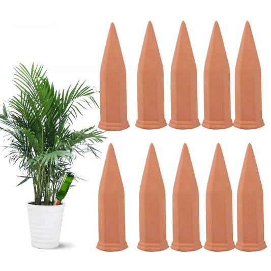 Fu Store 10PCS Plant Watering Stakes Automatic Plant Drippers Waterers for Vacations Plant Watering Devices Terracotta Self Waterinq Spikes for Wine Bottles Great for Indoor Outdoor Plants - Available at All In One Marketplace Canada