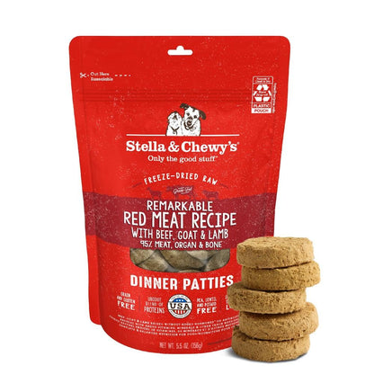 Stella & Chewy’s Freeze Dried Raw Dinner Patties – Grain Free Dog Food, Protein Rich Remarkable Red Meat Recipe – 156g Bag