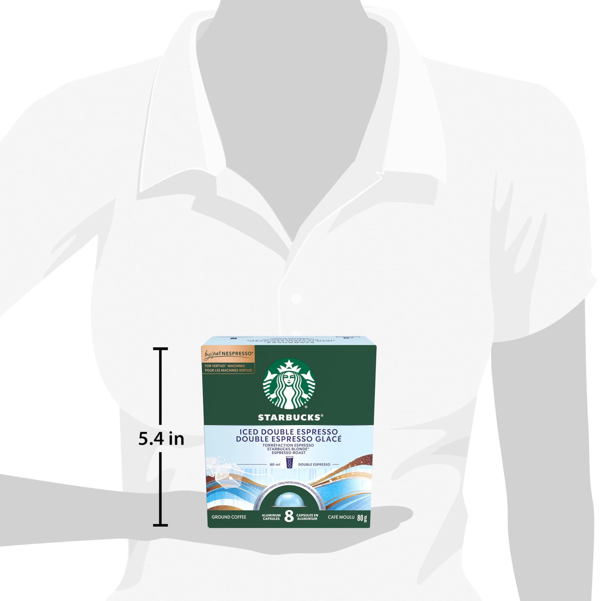 Starbucks Iced Double Espresso for Nespresso Vertuo - Blonde Roast Capsules, 320g (4-Pack)