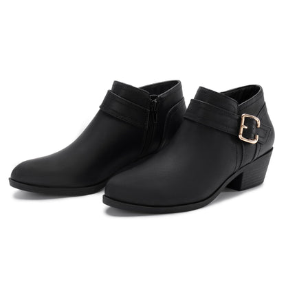 Athlefit Ankle Boots for Women, Pointed Toe Chunky Low Heel Short Boots 🍁 All In One Marketplace Canada