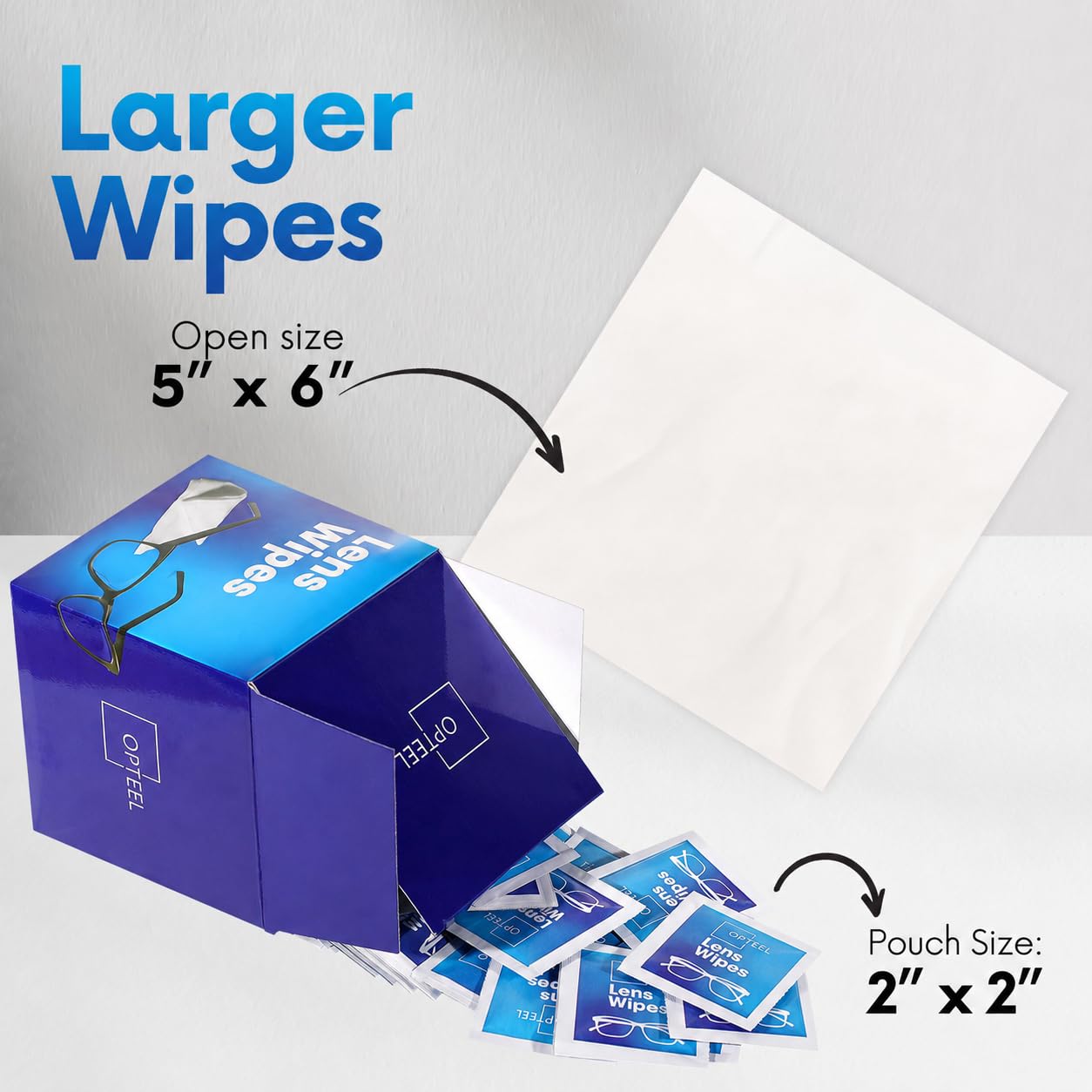Lens Wipes for Eyeglasses - Pre-Moistened Individually Wrapped Scratch & Streak-Free for Glasses, Sunglasses & Camera Lenses 500ct