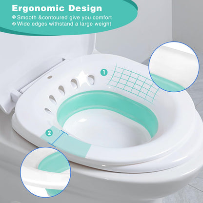 DEANIC Sitz Bath for Toilet Hemorrhoids, Postpartum Care, Collapsible Sitz Bath Tub for Hemorrhoids Treatment, Yoni Steam Seat Basin, Elderly Sit Bath (Green) - Available at All In One Marketplace Canada