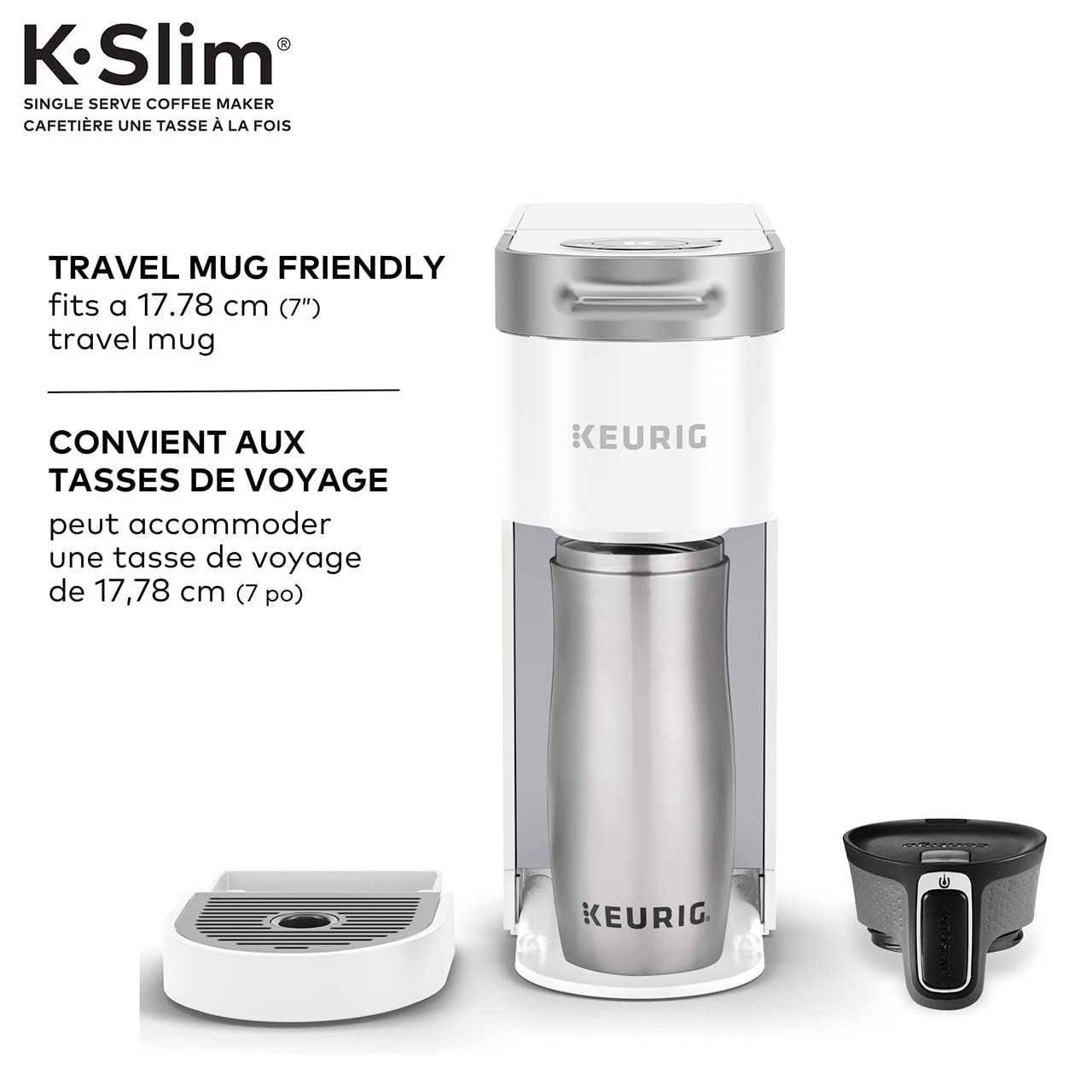 Keurig K-Slim Single Serve K-Cup Pod Coffee Maker, Featuring Simple Push Button Controls and MultiStream Technology, White 🍁 All In One Marketplace Canada