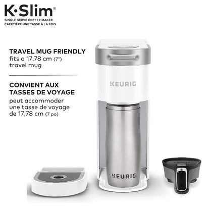 Keurig K-Slim Single Serve K-Cup Pod Coffee Maker, Featuring Simple Push Button Controls and MultiStream Technology, White 🍁 All In One Marketplace Canada