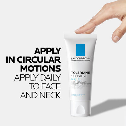 La Roche-Posay Face Moisturizer for Dry, Sensitive Skin, Toleriane Sensitive Rich Face Cream with Niacinamide & Ceramides, Alcohol Free, Fragrance Free & Recommended by Dermatologists, 40mL