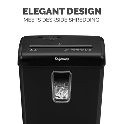 Fellowes Powershred P-30C 6-Sheet Cross-Cut(4-Gallon bin) Deskside Paper Shredder, Black Fellowes