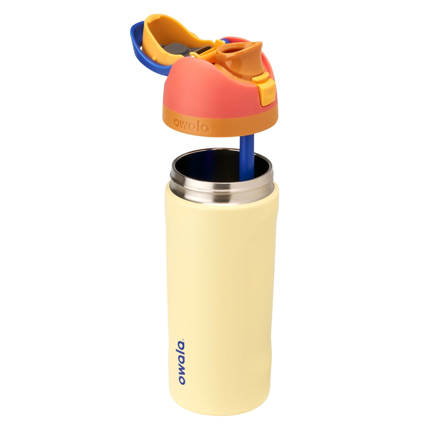 Owala Gourde Isotherme en Acier Inoxydable FreeSip pour Enfants avec Paille, Bouteille de Sport sans BPA, Idéale pour les Voyages, 470 ml, Misty Horizon