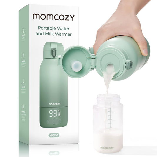 Momcozy Portable Milk Warmer for Travel – Dual Heating for Breast Milk & Water, Fast Heating, Long Battery Life, 17 oz Large Capacity for All-Day Feeding Convenience