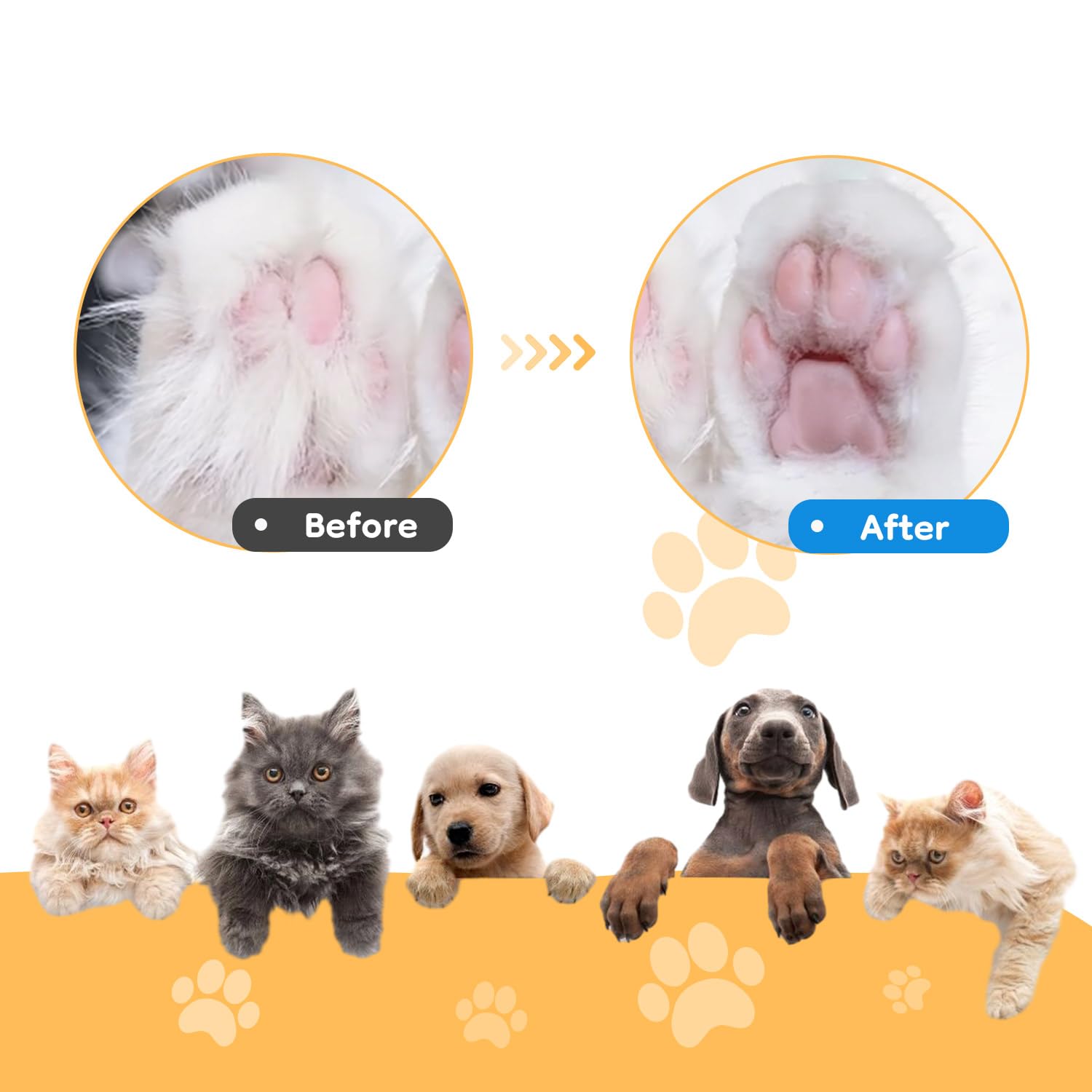 Mcbazel Cordless Dog Paw Trimmer with LED Light, Quiet Precision Pet Grooming Kit for Dogs and Cats, Electric Hair Clipper Pet Shaver for Paws, Face, Ears and Sensitive Areas - Available at All In One Marketplace Canada