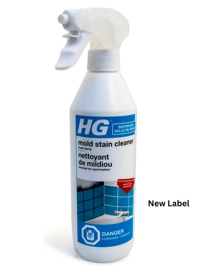 HG Mould Remover Foam Spray 500 ml - Immediately Eliminates All Moulds - Making Filthy Black Stains Disappear,White