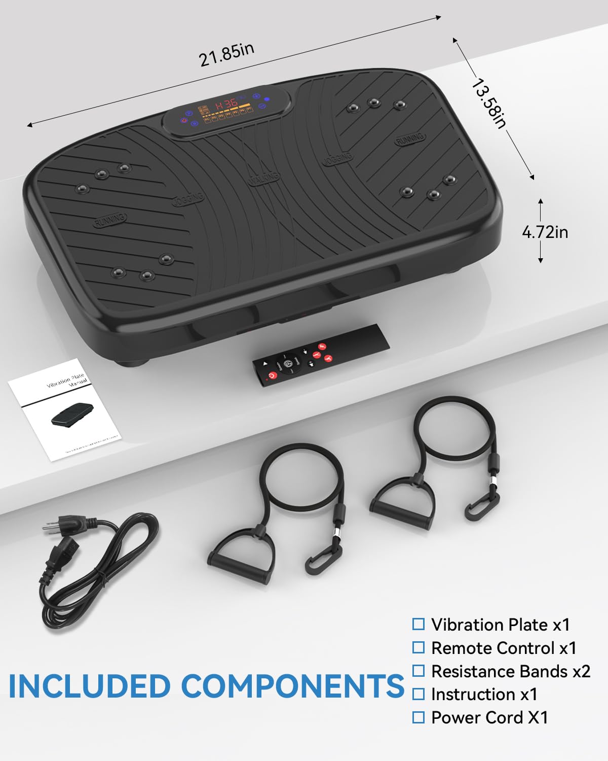 GDCOO Vibration Plate Exercise Machine, Vibrating Plate for Lymphatic Drainage, Vibrating Platform with 200 Adjustable Speeds, Fitness & Weight Loss Vibration Plate, 450 Lbs Max Capacity (Matte Black) - Available at All In One Marketplace Canada