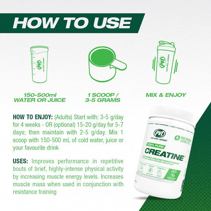 PVL 100% Pure Creatine Monohydrate Powder – Micronized Supplement for Women & Men, Unflavoured Amino Acids & Beta Alanine Friendly, Informed-Choice Tested, 1000 g (200 Servings)