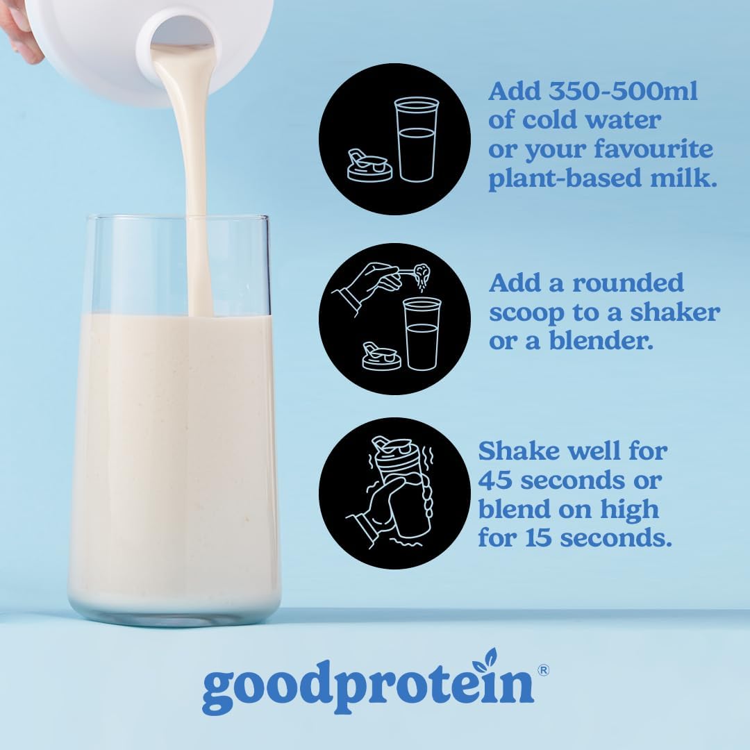 Good Protein Plant-Based Protein Powder - Vanilla Milkshake Flavor, 440g | All-in-One Shake Mix