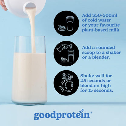 Good Protein Plant-Based Protein Powder - Vanilla Milkshake Flavor, 440g | All-in-One Shake Mix