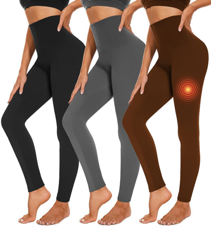 3 Pack Fleece Lined Leggings Women High Waisted Warm Winter Yoga Pants for Women Thermal Running Workout Leggings 🍁 All In One Marketplace Canada