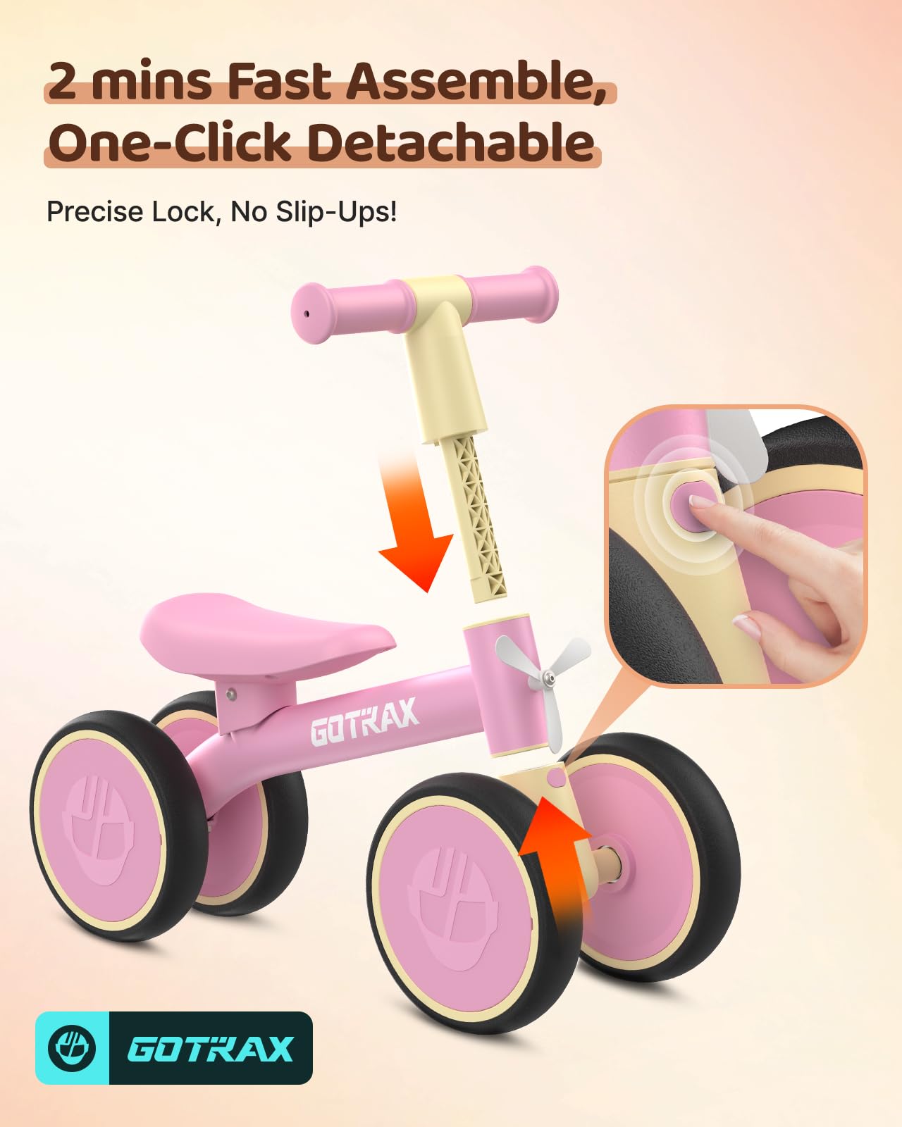 Gotrax Baby Balance Bike, 7" Silent Wheels, First Gift for Toddlers 1-2 Gotrax