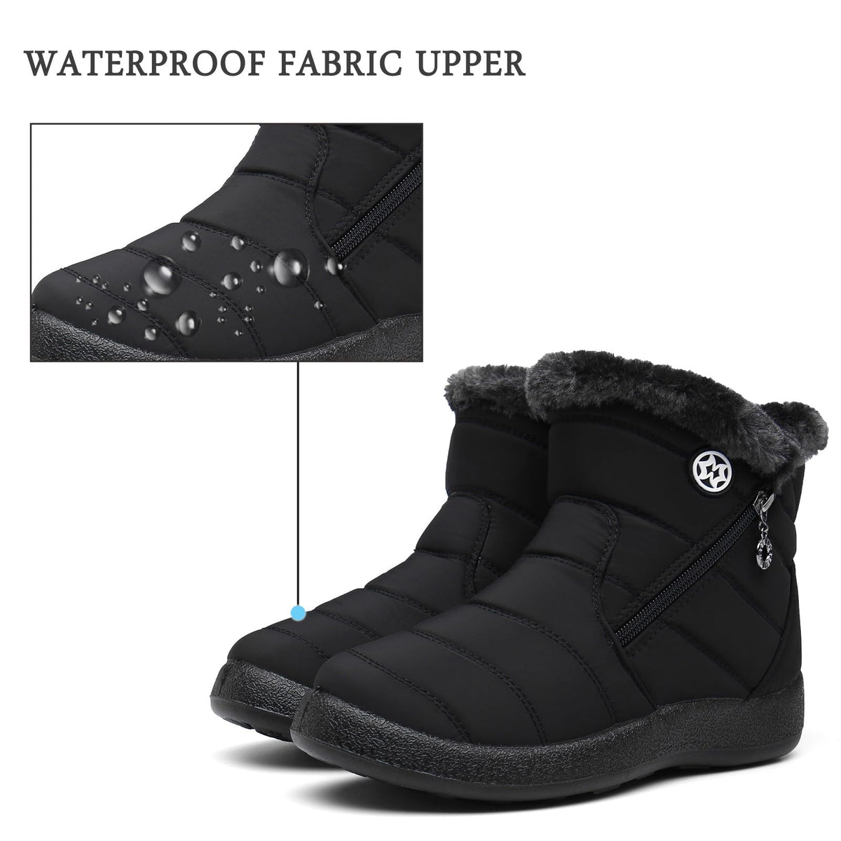 Snow Boots for Women Winter Boots Waterproof, Black A, 8US=40EU 🍁 All In One Marketplace Canada