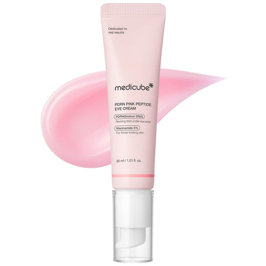 medicube Salmon DNA PDRN Pink Peptide Eye Serum with Niacinamide and 99% Purity Retinol for Fine Lines, Uneven Skin Tone, Korean Skin Care 1.01fl.oz - Available at All In One Marketplace Canada