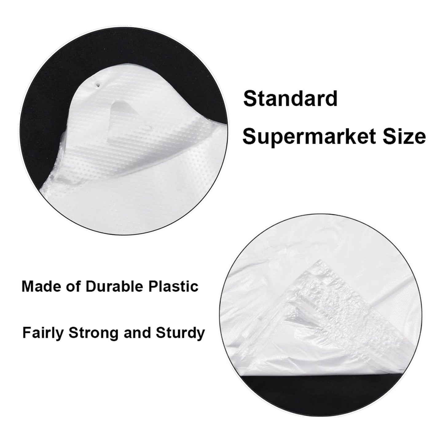 T Shirt Bags Plastic Grocery Bags with Handles for Merchandise and Supermarket, Bolsas De Plastico Para Negocio, 12 x 20 Inch (White, 200Pcs) - Available at All In One Marketplace Canada