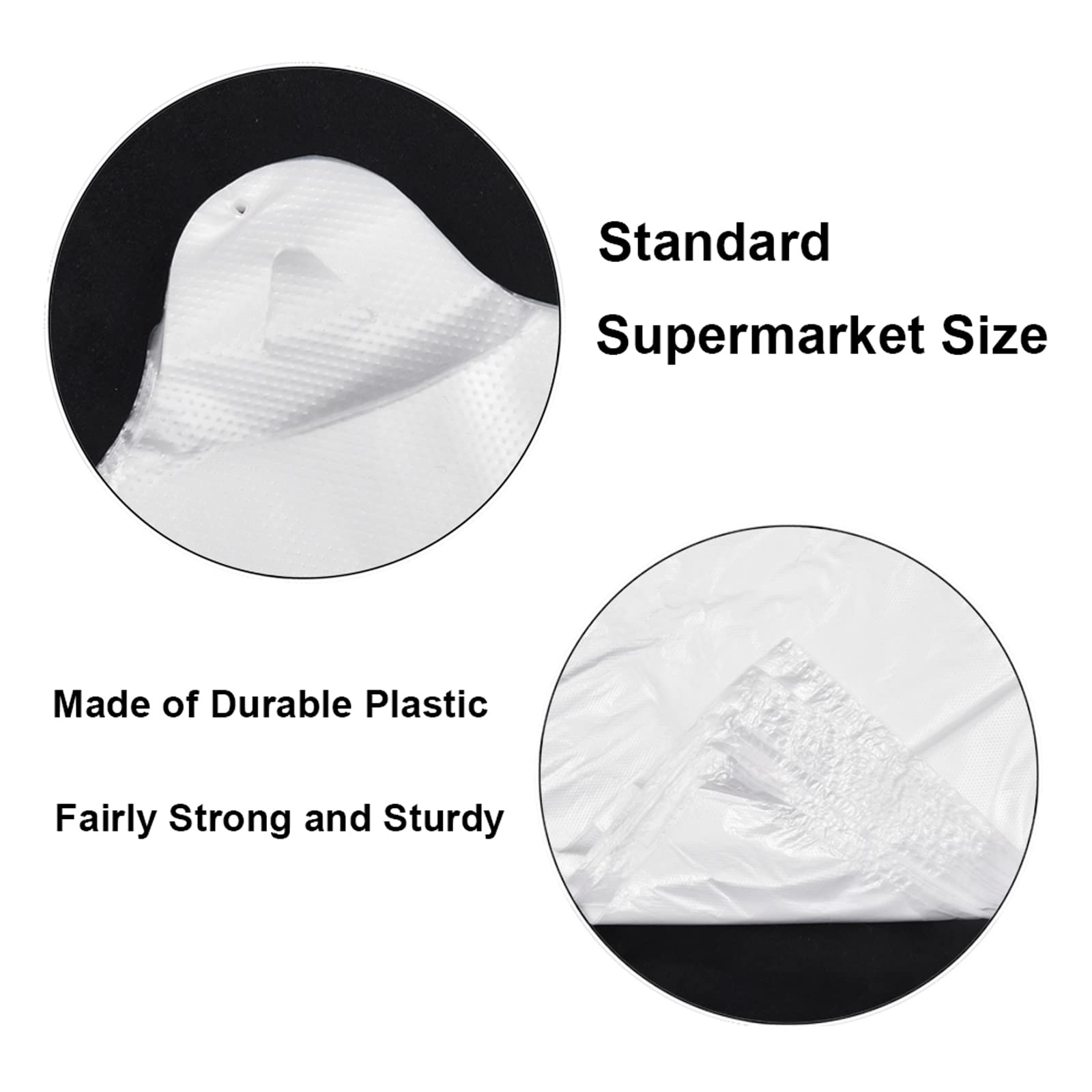T Shirt Bags Plastic Grocery Bags with Handles for Merchandise and Supermarket, Bolsas De Plastico Para Negocio, 12 x 20 Inch (White, 200Pcs) - Available at All In One Marketplace Canada