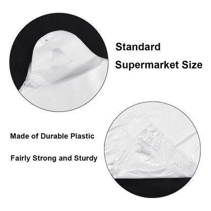 T Shirt Bags Plastic Grocery Bags with Handles for Merchandise and Supermarket, Bolsas De Plastico Para Negocio, 12 x 20 Inch (White, 200Pcs) - Available at All In One Marketplace Canada