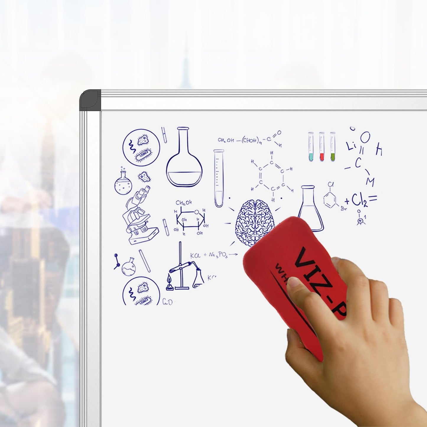 VIZ-PRO Magnetic White Board, Dry Erase Board 24 X 18 Inches, Whiteboard with Silver Aluminium Frame