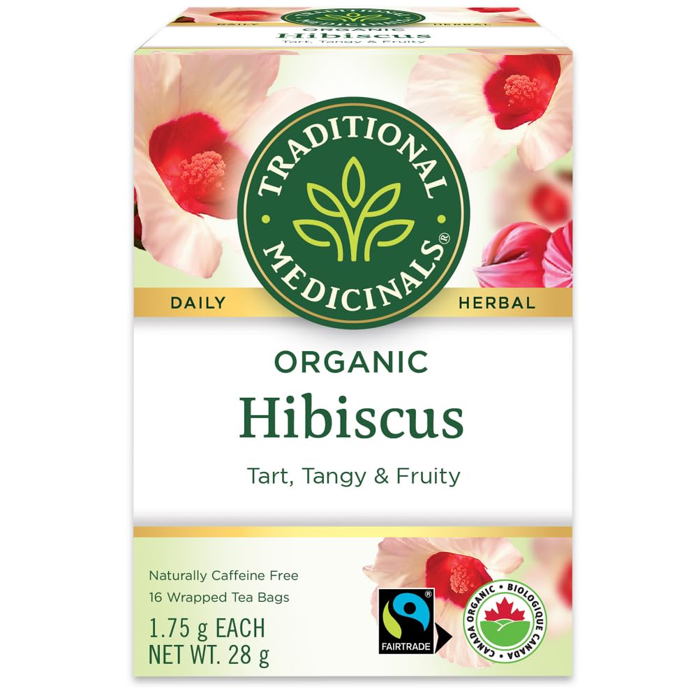 Traditional Medicinals - Tisane biologique d'hibiscus (Paquet de 6) - Ingrédients issus du commerce équitable - Acidulée, piquante et fruitée - 96 sachets de thé au total