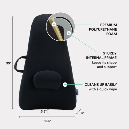 ObusForme HighBack Backrest Support – Extra-Tall Ergonomic Lumbar Cushion for Office & Gaming Chair | Rigid Full-Back Frame + Removable Lumbar Pad