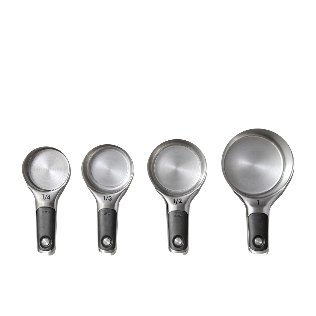 OXO Good Grips Measuring Cup Set of 4 pcs - Stainless Steel, Silver, Small (11137700MLNYK)